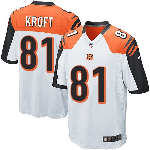 Men's Game Tyler Kroft Nike Jersey White Road - #81 NFL Cincinnati Bengals